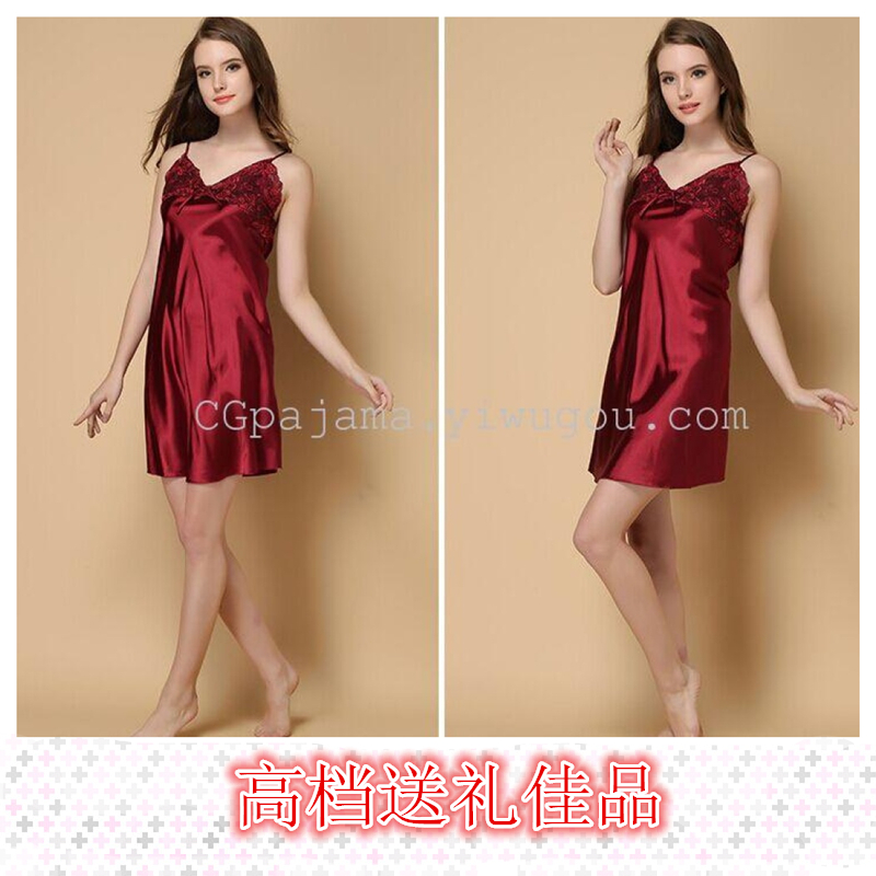Nightdress Women 2022 New Spring And Autumn Long Sleeve Ice Silk Princess Wind Nightdress Women Lace Ice Silk Sexy Thin Pajamas Application Scenario