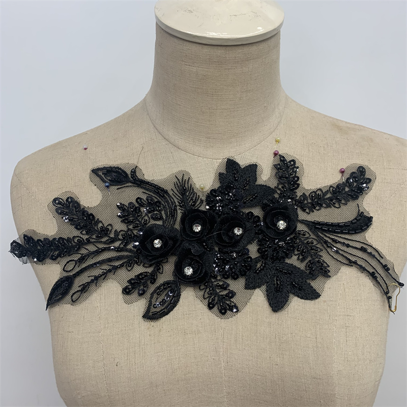 Beaded embroidery, lace applique, wedding dress and evening gown accessories pic 1