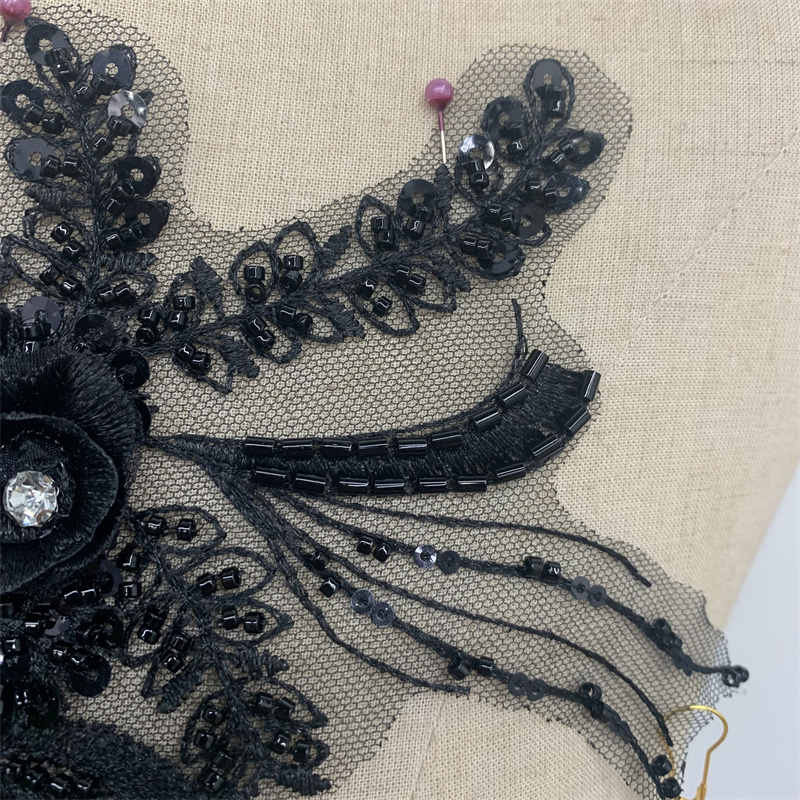 Beaded embroidery, lace applique, wedding dress and evening gown accessories pic 3