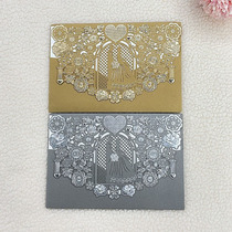 Manufacturers direct sales gold silver bride bride hot pearl laser hollow wedding invitation invitation card invitation card