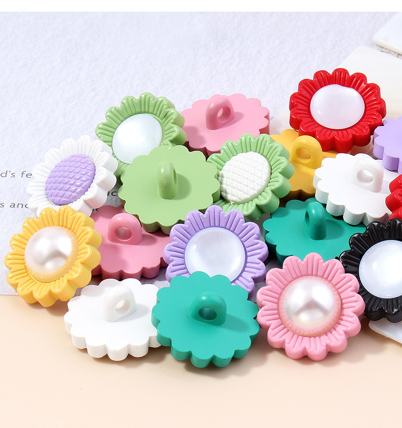 太阳花儿童衣服纽扣毛衣开衫睡衣衬衫卡通花朵小花彩色装饰扣子详情9