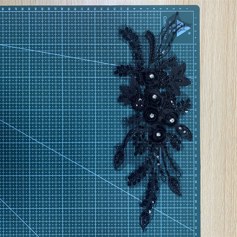 Beaded embroidery, lace applique, wedding dress and evening gown accessories pic 5