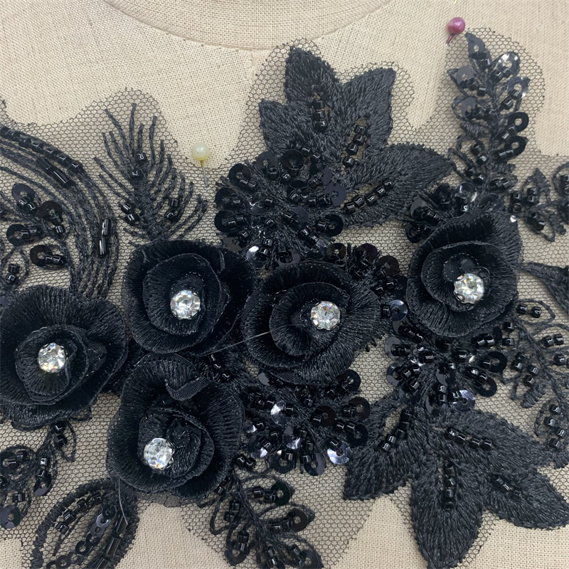 Beaded embroidery, lace applique, wedding dress and evening gown accessories pic 2