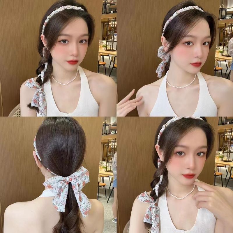 米色夸张宽边发箍女珍珠绒布发带气质时尚新款纯色发饰 厂家批发发箍