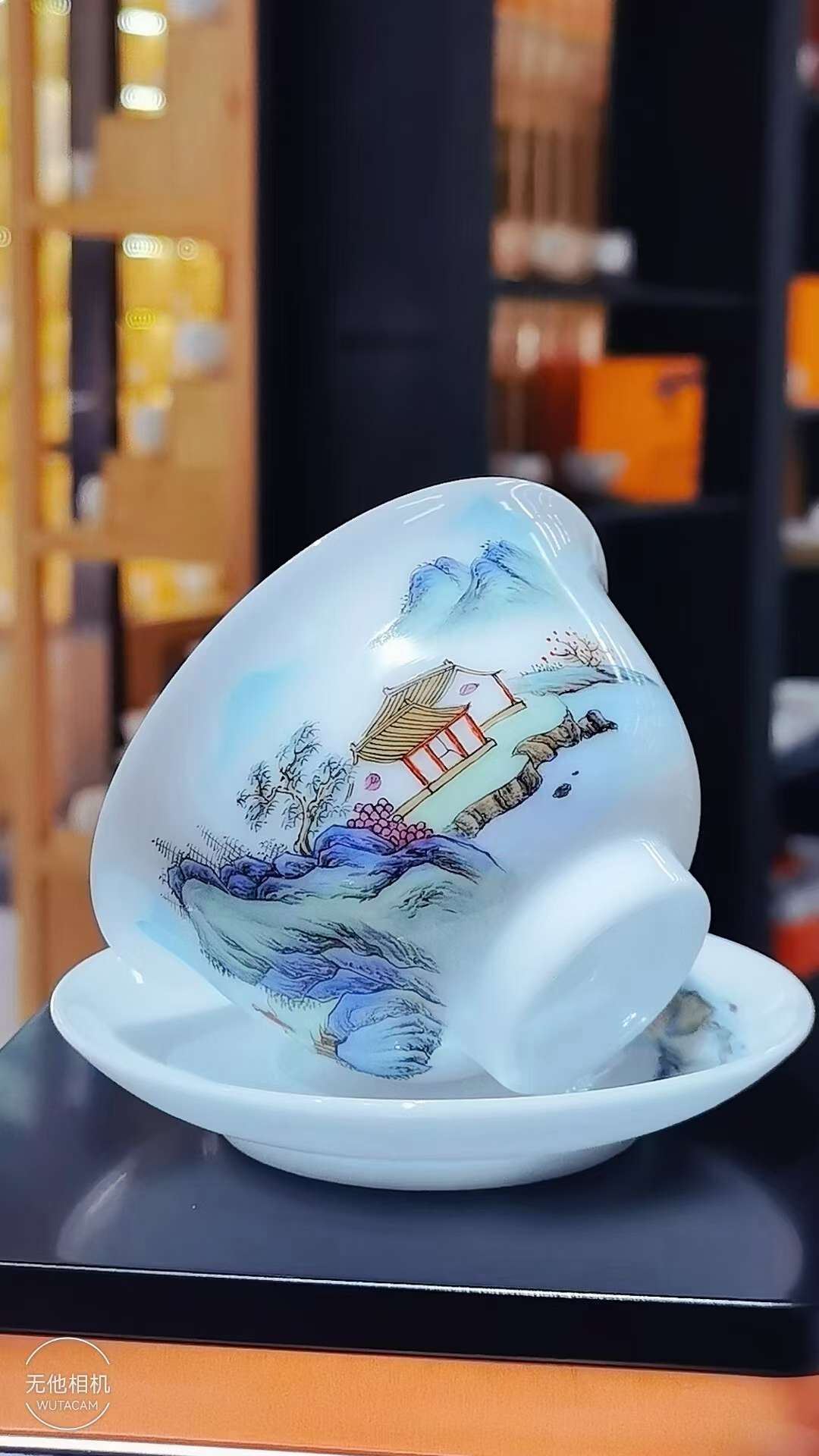 景德镇手绘冰种玉瓷盖碗详情9