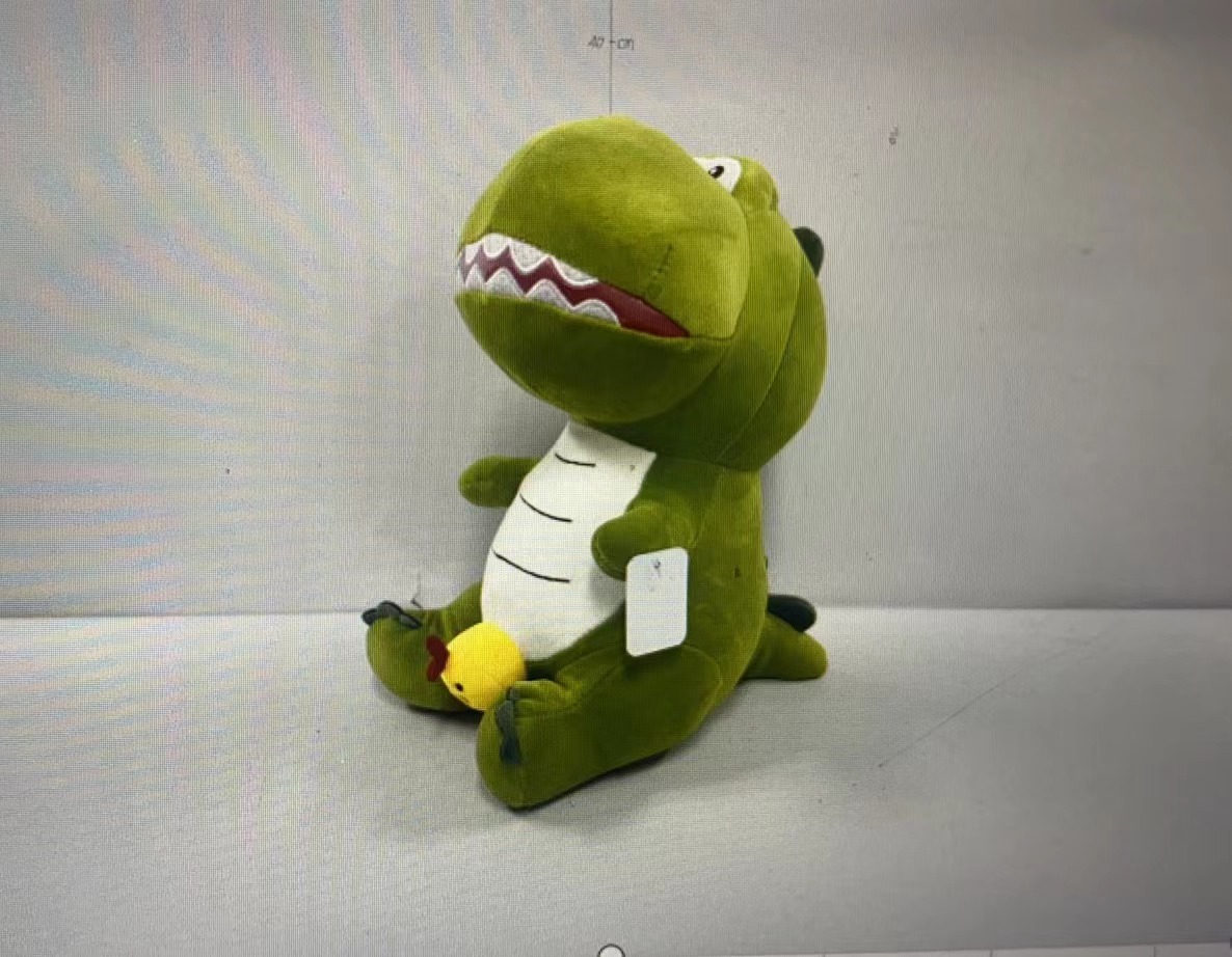 Cute and silly chicken dragon plush toy, large chicken dinosaur, sleeping on the bed with legs crossed, stuffed doll, male and female Specification image