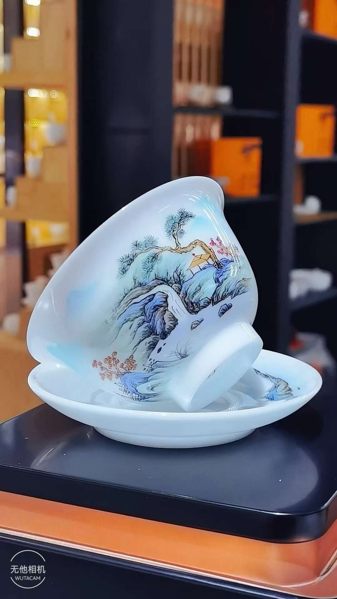 景德镇手绘冰种玉瓷盖碗详情8