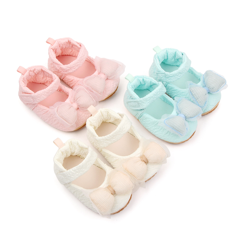 Spring 2023 New Embossed Pattern Bow Princess Shoes Baby Walking Shoes thumbnail
