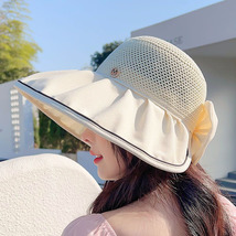 可折叠遮阳防晒帽女款夏季防紫外线镂空透气大帽檐遮脸太阳帽子