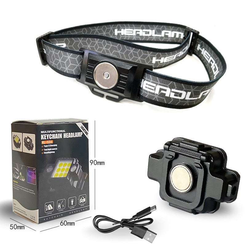 KL-533 headlight (9+2) USB recargable COB headlight luz roja magnética luz azul luz de inundación LED luz de camping al aire libre lámpara de cabeza de luz fuerte lámpara de mina Specification image