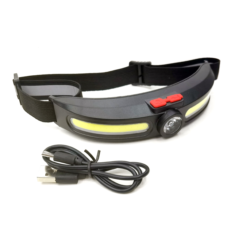 JS-920 headlamp USB charging COB headlamp, lightweight LED floodlight, outdoor camping head-mounted high-intensity plastic headlamp, miner's lamp Item Picture