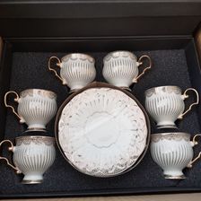 满金六杯六碟陶瓷咖啡杯套装小奢华精致创意家用咖啡杯碟