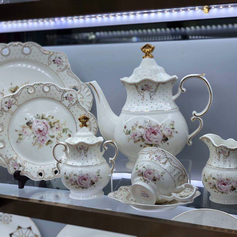 24件套陶瓷茶具套装复古欧式陶瓷茶具陶瓷杯具套装