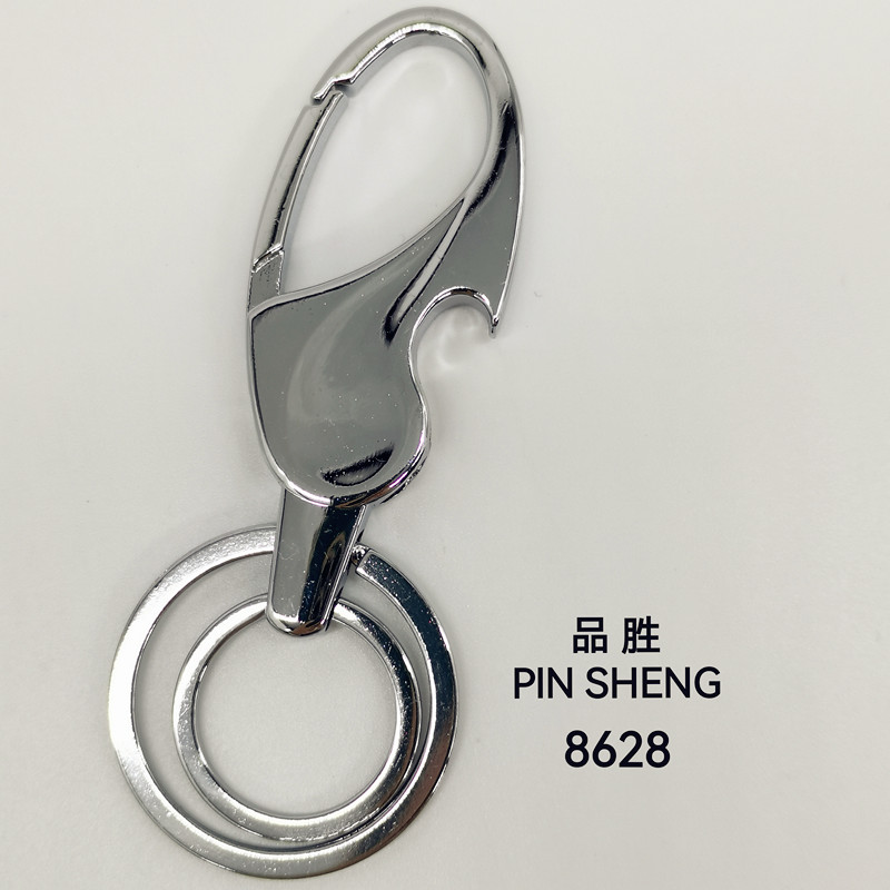 Car key chain, double-ring key chain, Pinsheng 8628 best-selling gift, hot-selling zinc alloy men's and women's lock key chain 15051-15052 Specification image