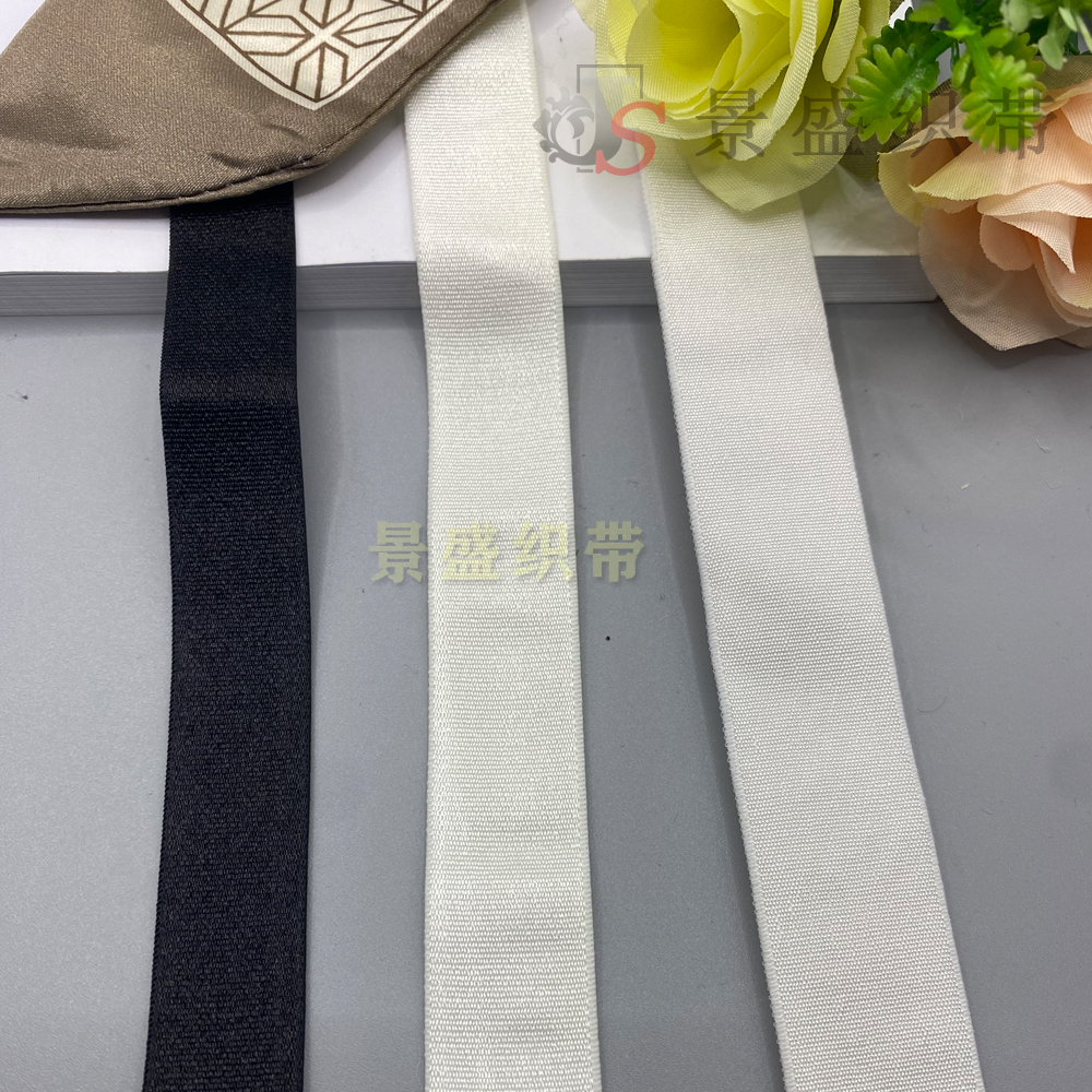 黑白现货 弹力松紧带/内衣吊带 毛底肩带/1.0黑色肩带 /橡根松紧带 服饰辅料/锦纶弹力文胸光带产品图