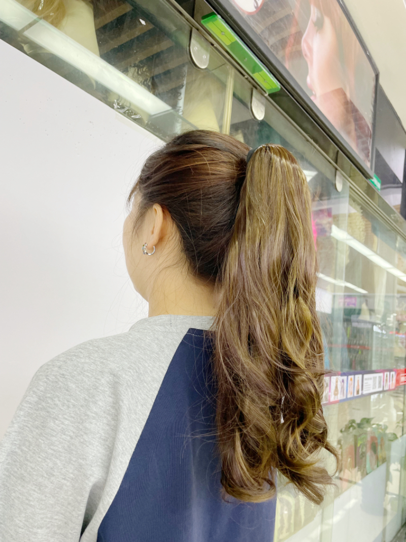 Wig, ponytail wig, female pear blossom long curly hair, wavy tie ponytail, Amazon cross-border hair wigs