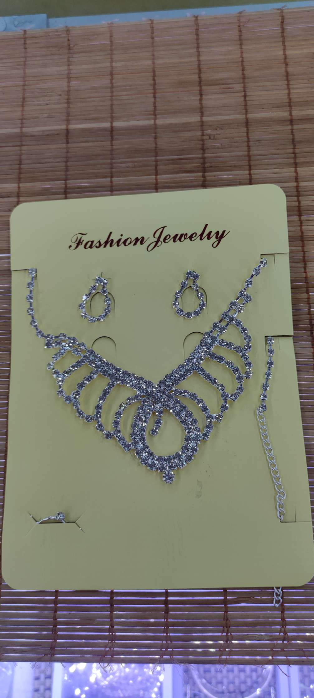Alloy Accessories Four-Piece Bracelet Ring Necklace Earrings Specification drawing