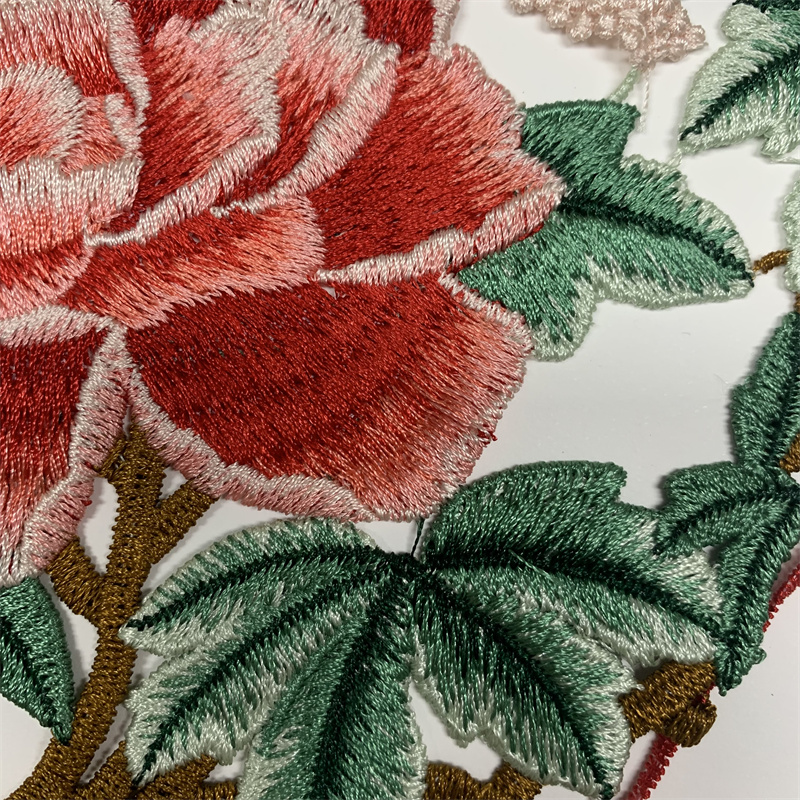 Water-soluble embroidered peony embroidery patch clothing decorative accessories details Picture