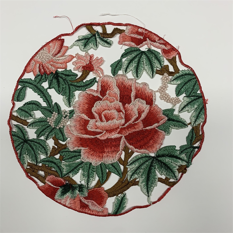 Water-soluble embroidered peony embroidery patch clothing decorative accessories