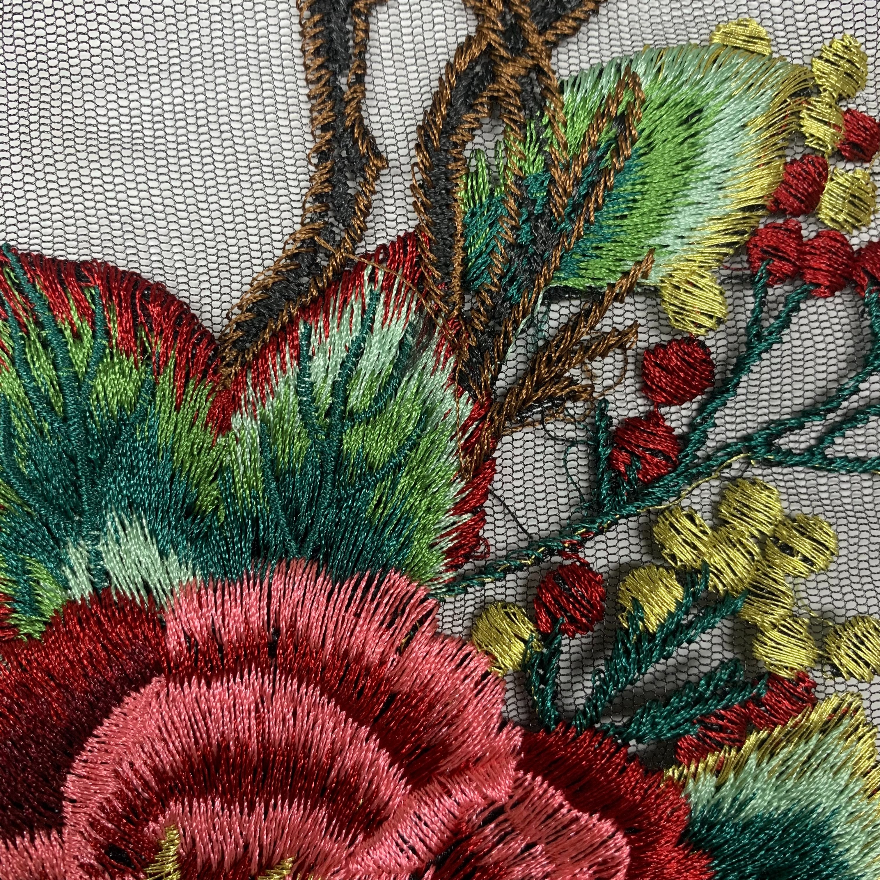 牡丹蝴蝶绣花贴片旗袍汉服服装装饰辅料配件详情3