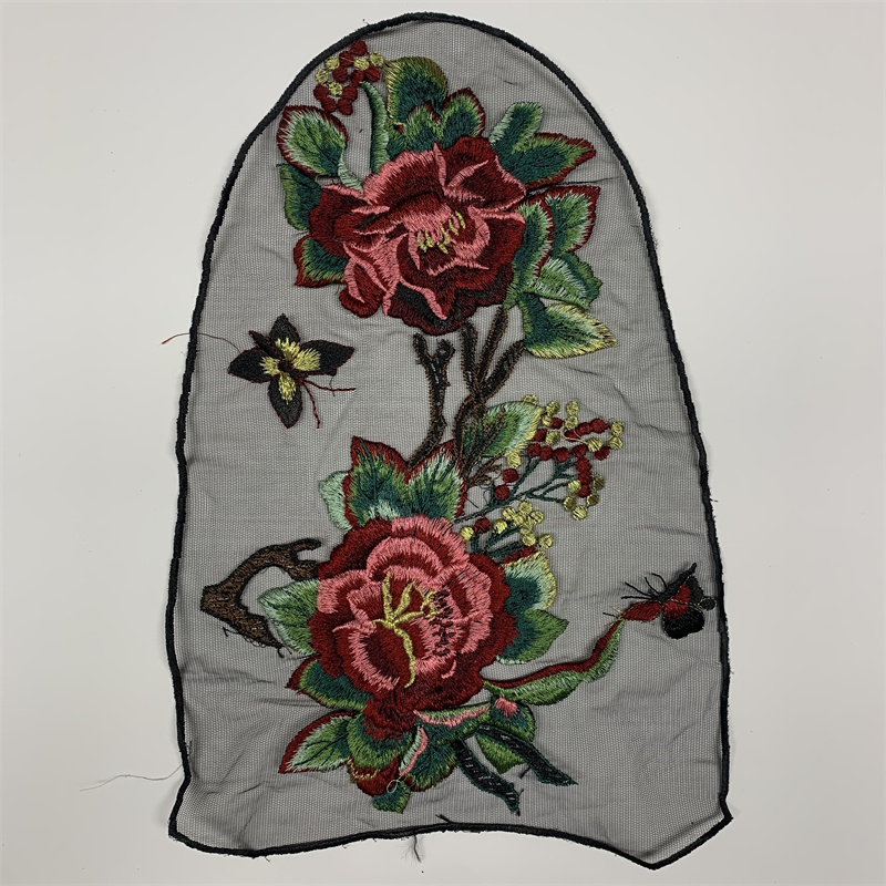 牡丹蝴蝶绣花贴片旗袍汉服服装装饰辅料配件