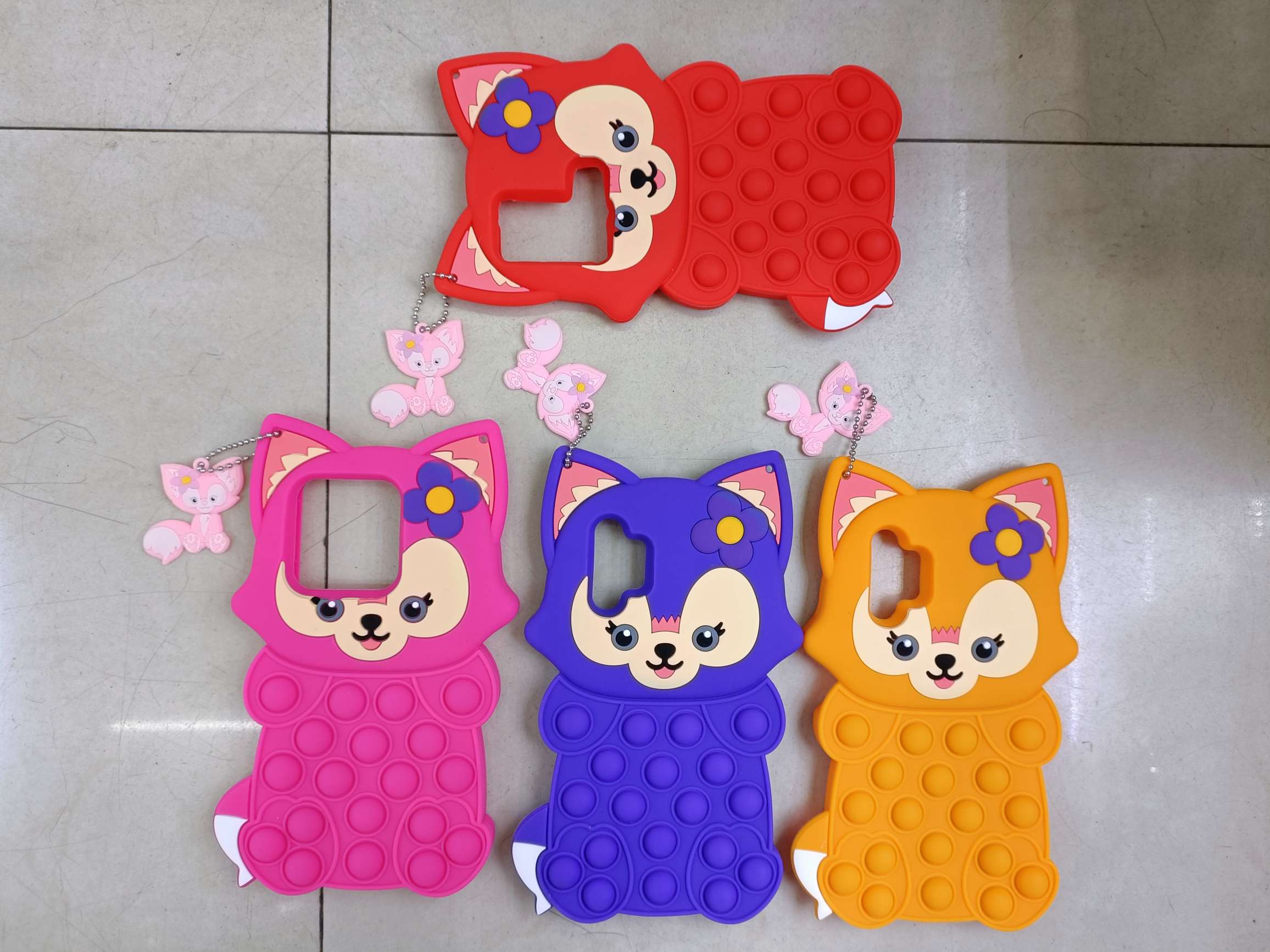 Silicone phone case Silicone pendant Silicone case press fox/cat/rabbit