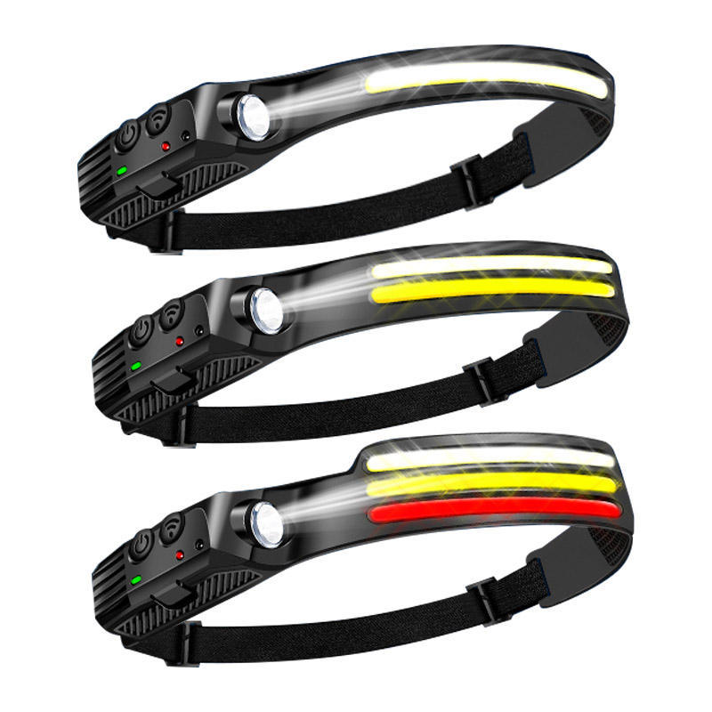 Silicone Sensing Headlight Cob Charging Smart Sensing Headlight Wave Sensing Cob Headlight Outdoor Riding Light Usb Charging Night Running Light Led Strong Head Light Nk-H805 Item Picture