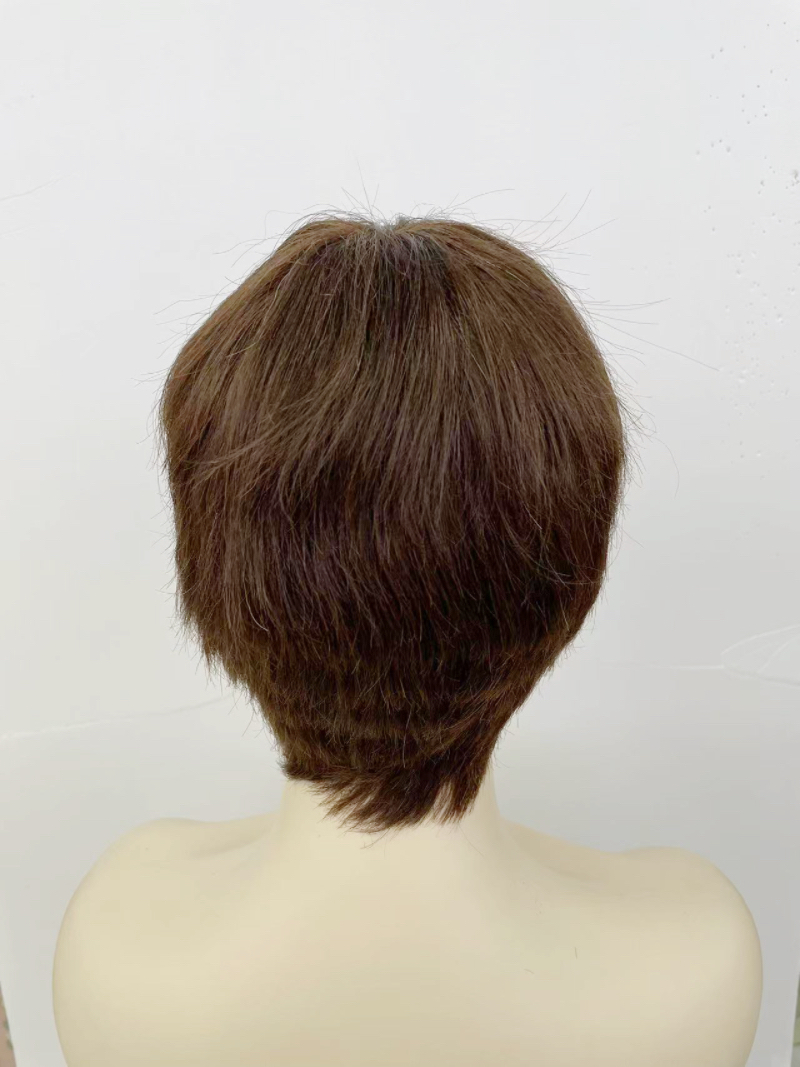 newlook short wig, mom style, real human hair for middle-aged and elderly people Application Scenario