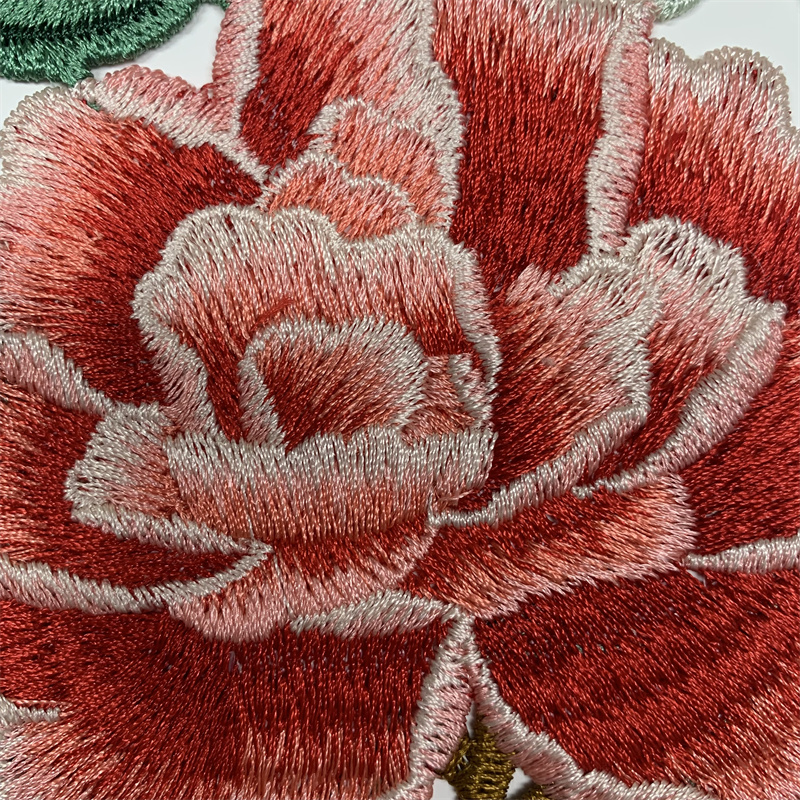 Water-soluble embroidered peony embroidery patch clothing decorative accessories Specification image