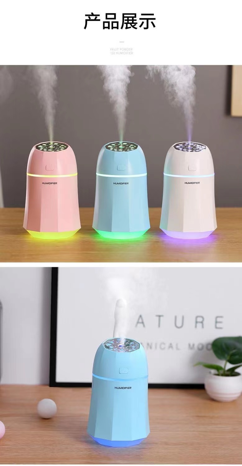 果粉加湿器USB家用办公喷雾加湿器净化器车载空气静音超声波加湿器详情13