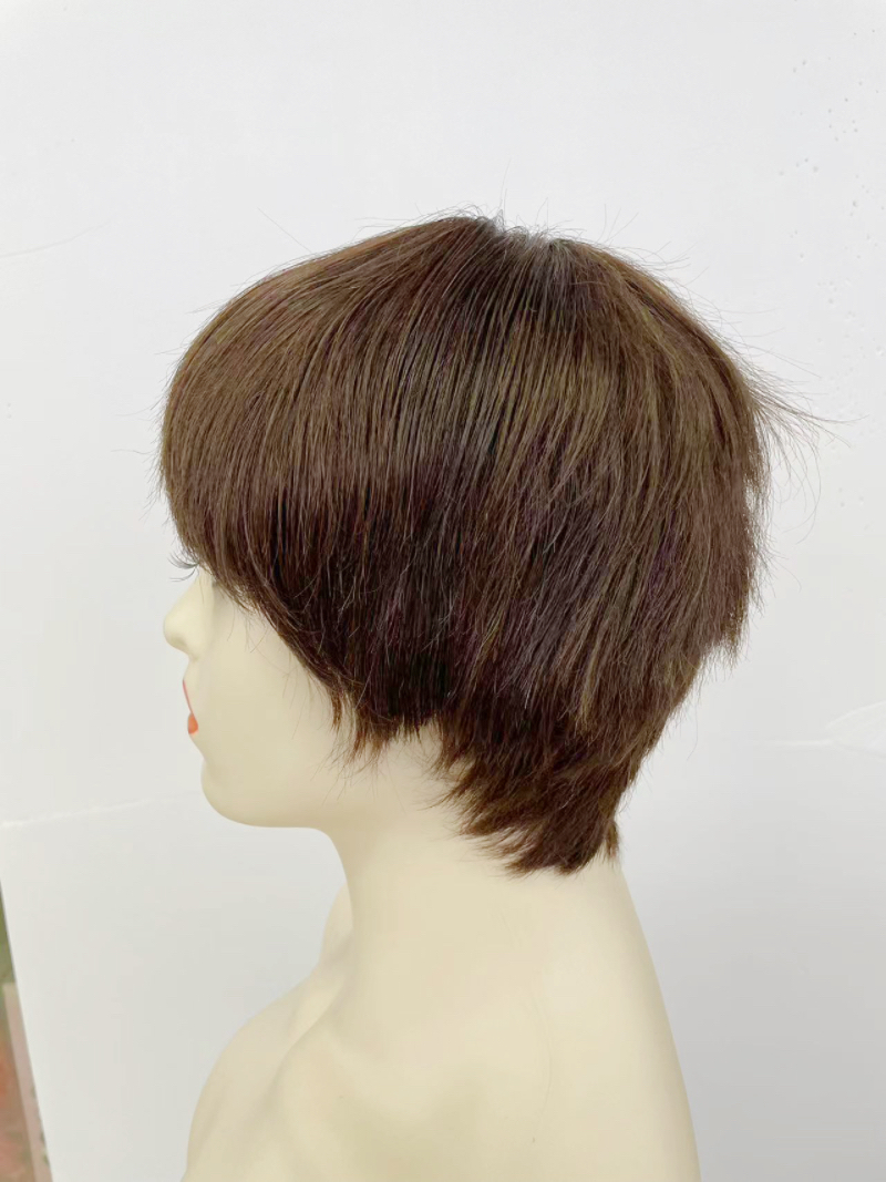 newlook short wig, mom style, real human hair for middle-aged and elderly people Specification image