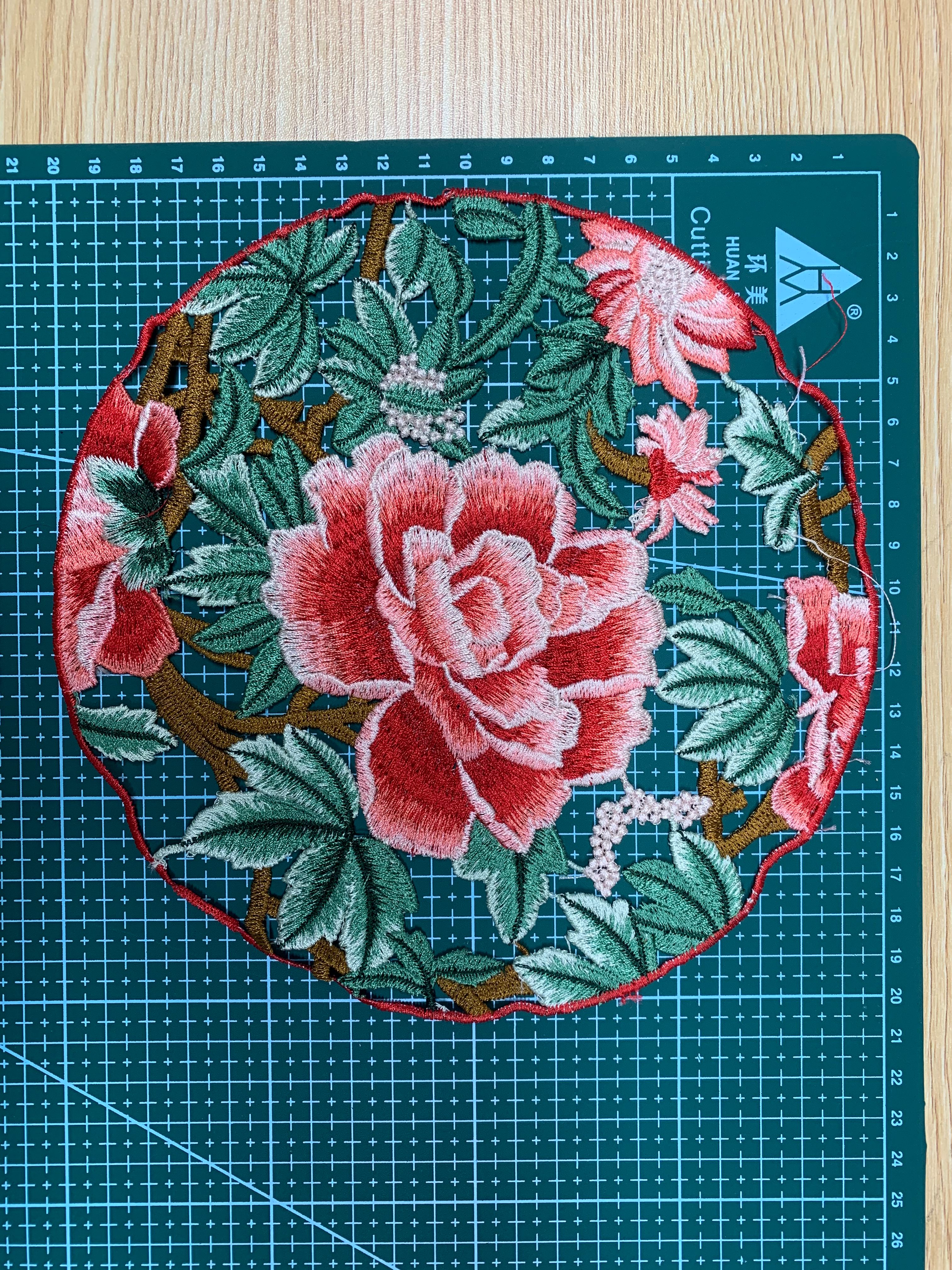 Water-soluble embroidered peony embroidery patch clothing decorative accessories pic 6