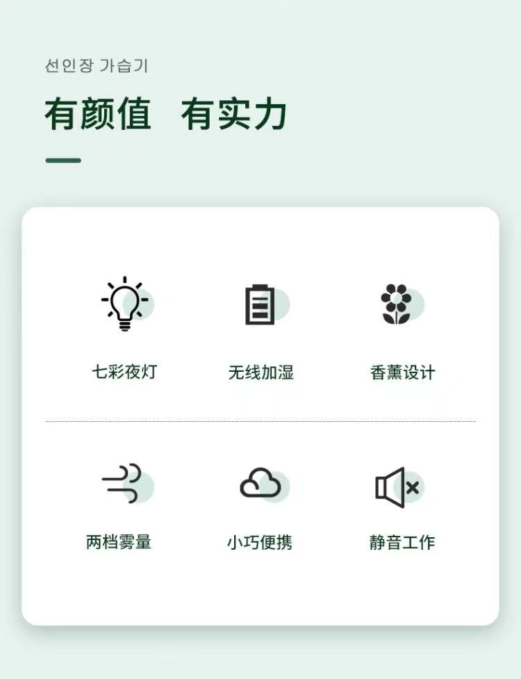 新款仙人掌小型迷你加湿器USB香薰机加湿器夜灯便携式喷雾加湿器详情2