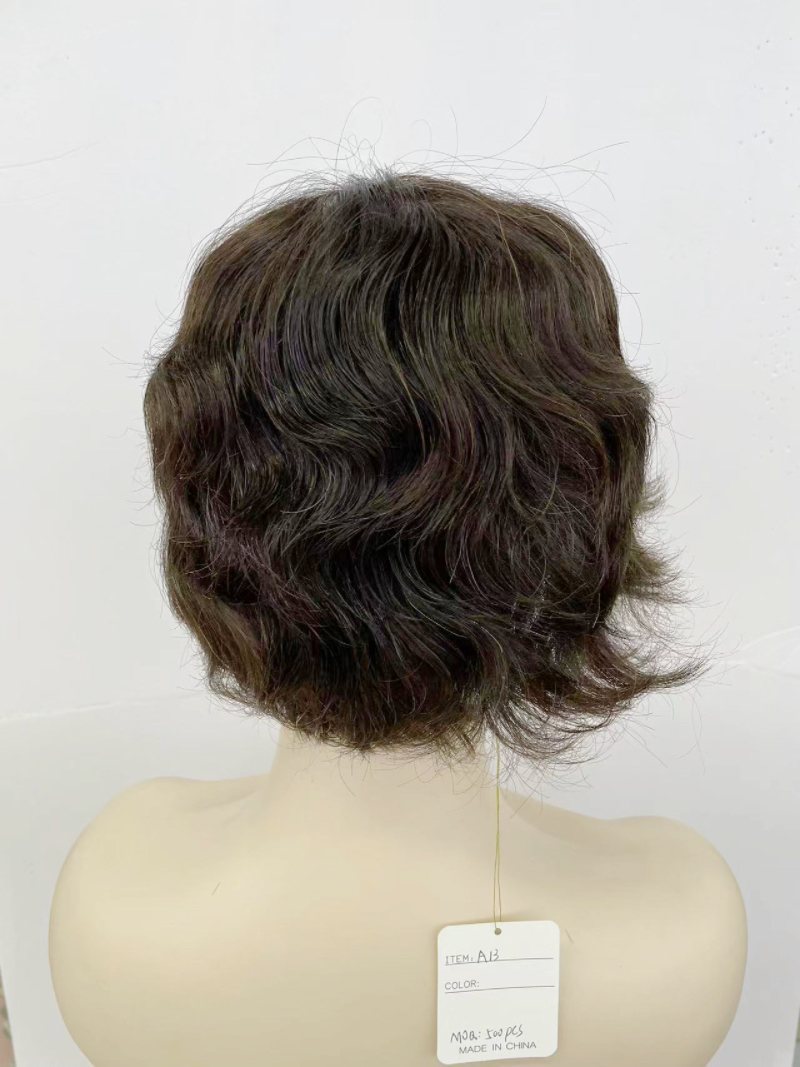 Short blonde wig for middle-aged and elderly people with real human hair Application Scenario