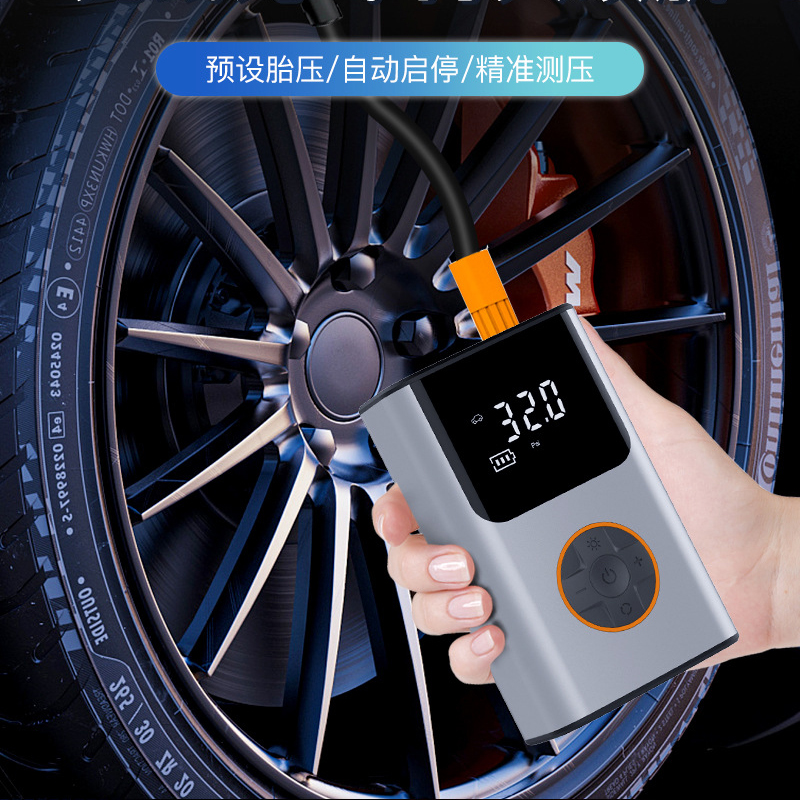 CZK-3695电动打气筒电动充气泵便携式迷你电动自行车轮胎打气筒气泵手持无线充电数显汽车载充气泵详情6