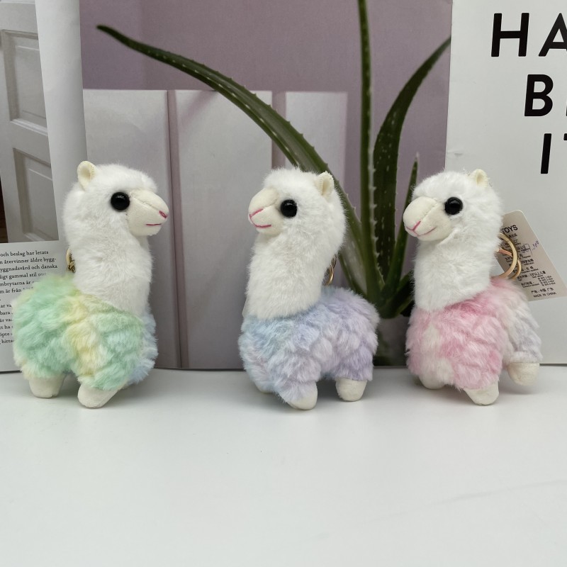 Cute colorful alpaca wool doll Keychain Boutique with gift doll pendant Grab machine doll