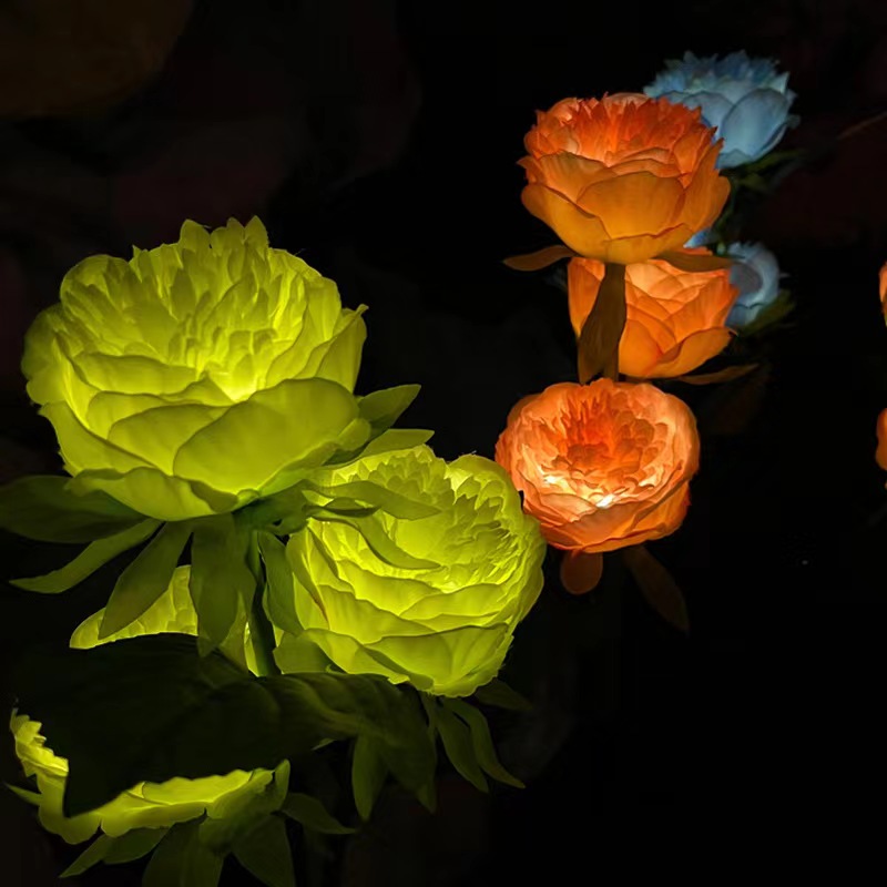 太阳能灯户外防雨/led太阳能芍药花灯/阳台装饰氛围小品灯仿产品图