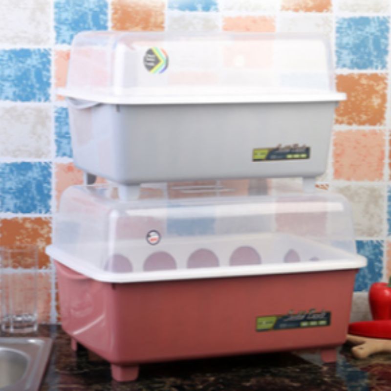 Plastic cupboard Kitchen Drain bowl Holder with lid bowl chopsticks dinnerware Storage Box for dish holder Drip bowl Tray rack 0594