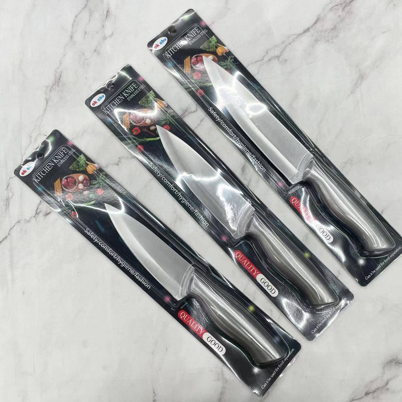 精美不锈钢钢柄水果刀不锈钢厨师刀切肉刀厨房菜刀水果刀6-8 新款详情6