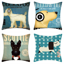 Fun Animal headphones Dog pillowcase Super soft short plush single and double sided Throw pillow back pillow Amazon cross-border Throw Pillow