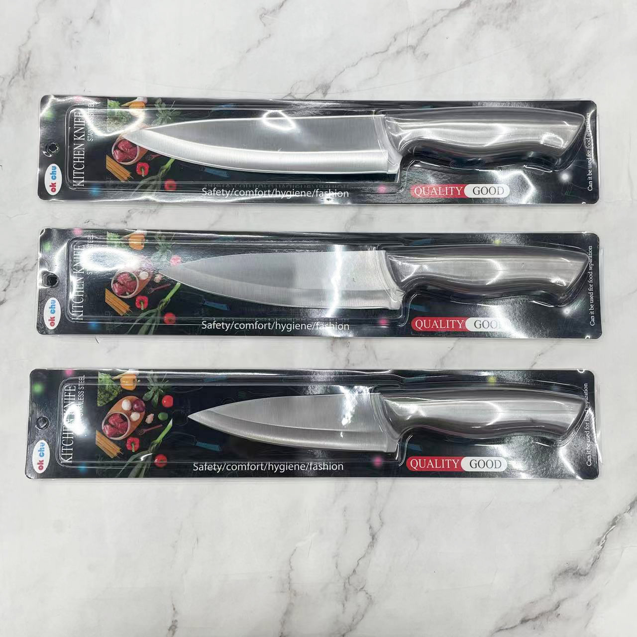 精美不锈钢钢柄水果刀不锈钢厨师刀切肉刀厨房菜刀水果刀6-8 新款详情5