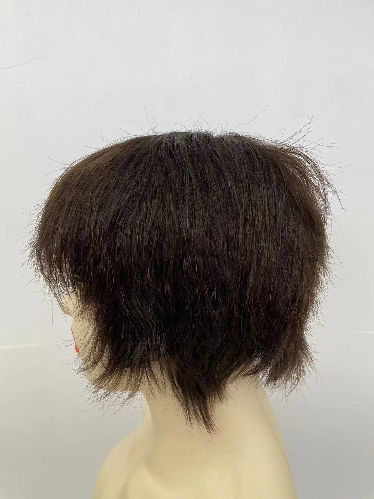 Aliexpress real hair: A popular European and American fashion wig for women, short curly hair, real hair wig hair wigs details Picture