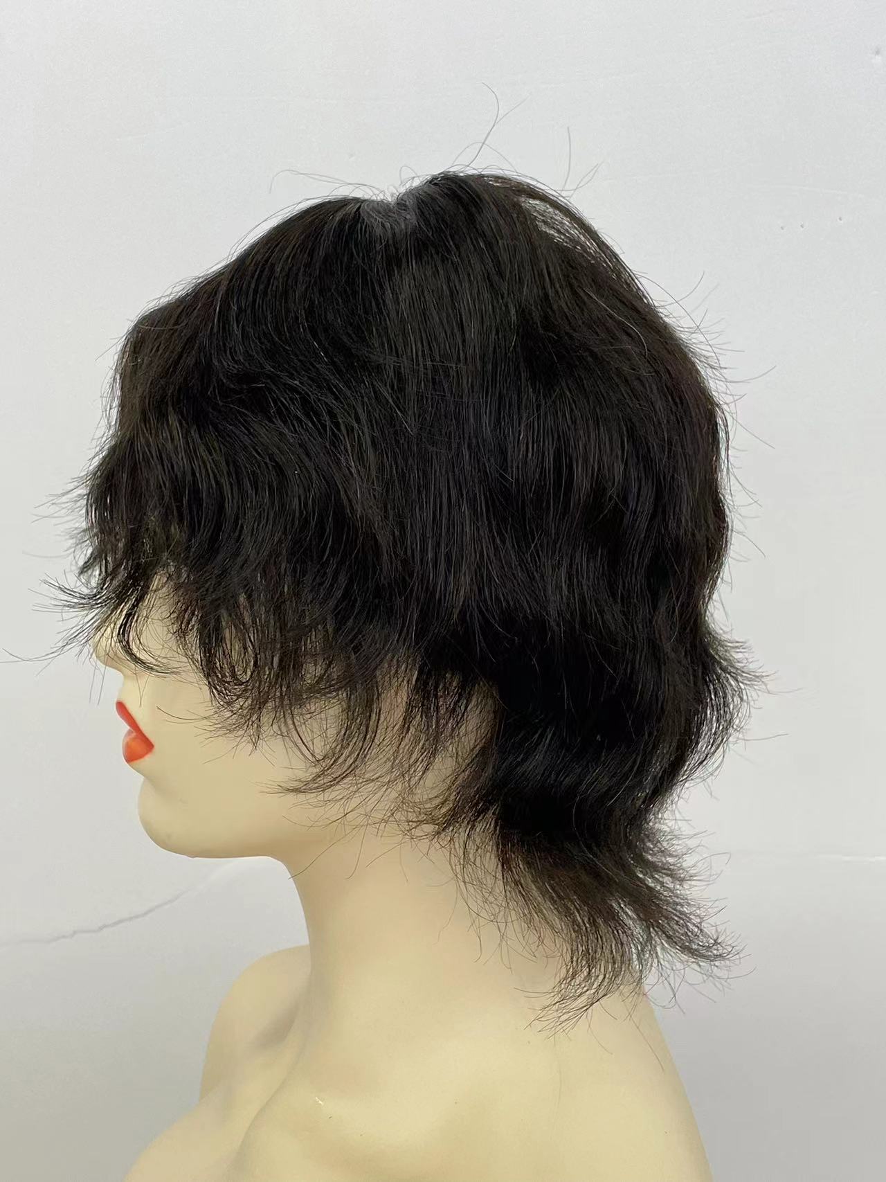 Aliexpress real Hair bestseller Fashionable women's wig short curly hair real hair wig blonde wig details Picture