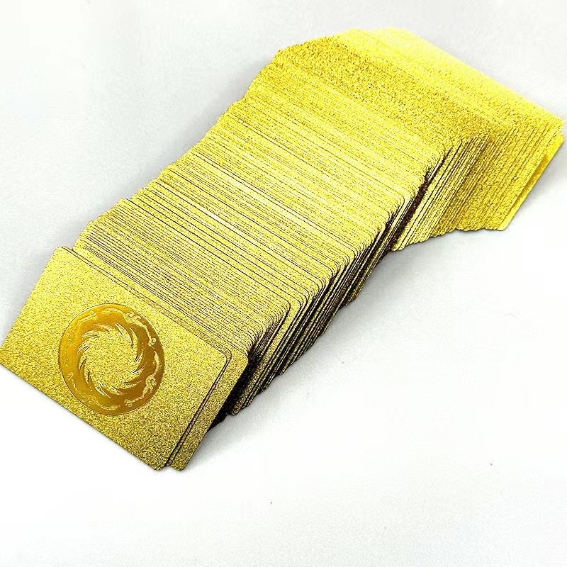 Mahjong and playing cards creative new mini gold foil plastic frosted 144 pieces color printed PVC waterproof cards are available in stock from the manufacturer Specification image