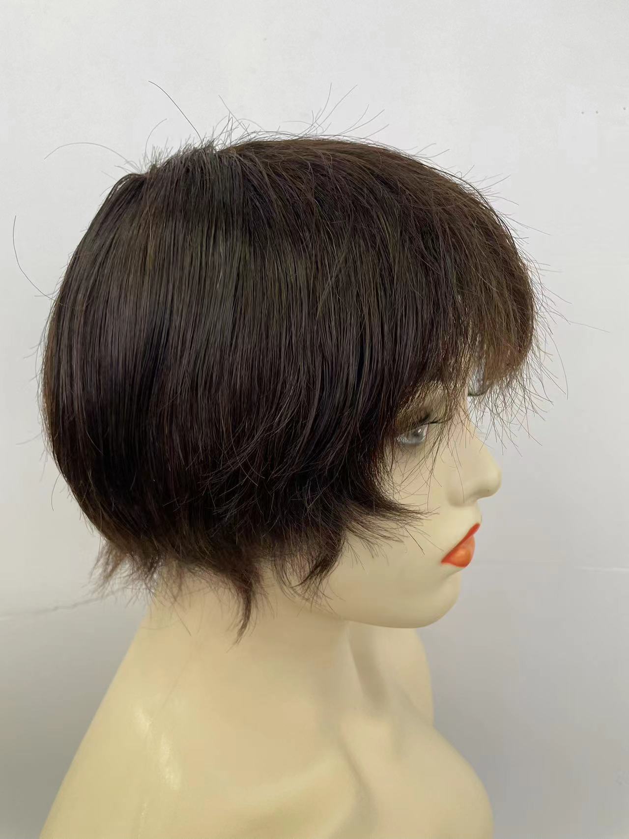 Aliexpress's best-selling European and American fashion women's wig, short curly hair real person hair wig blonde wig Specification image