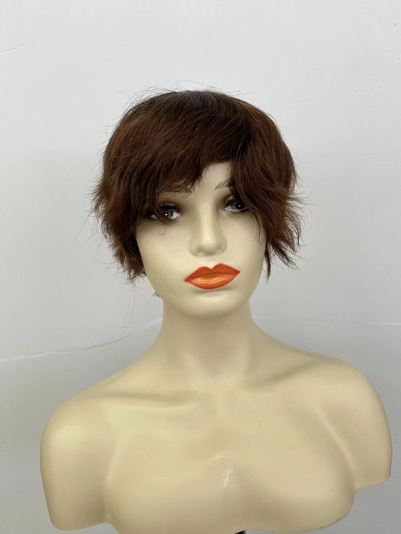Aliexpress wigs: A popular fashion wig for women in Europe and America, featuring short curly hair and real human hair wigs