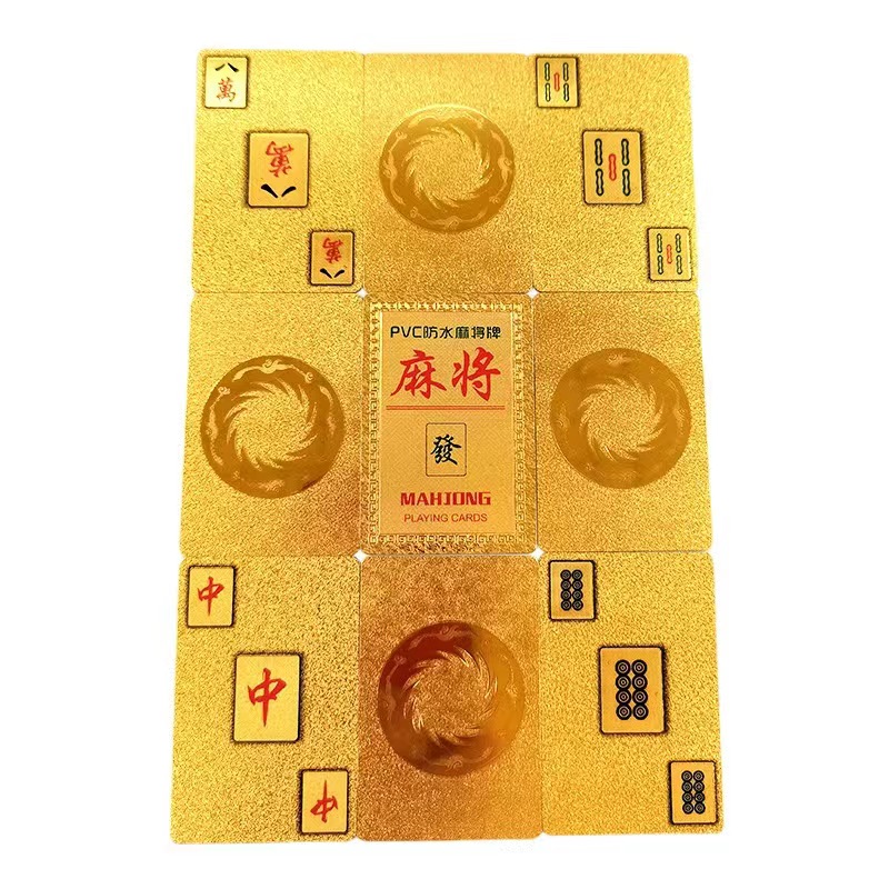 Mahjong and playing cards creative new mini gold foil plastic frosted 144 pieces color printed PVC waterproof cards are available in stock from the manufacturer Application Scenario