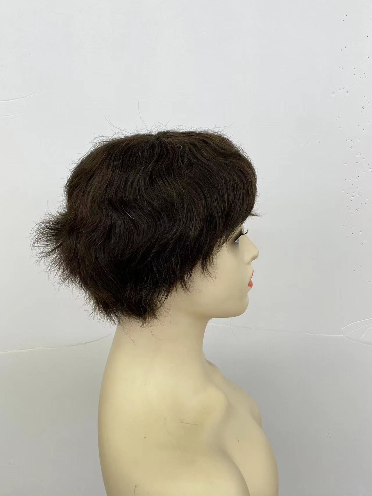 Cross-border European and American women's textured, slightly wavy, short, fluffy and natural hair wig, short hair wig for export hair wigs Specification image
