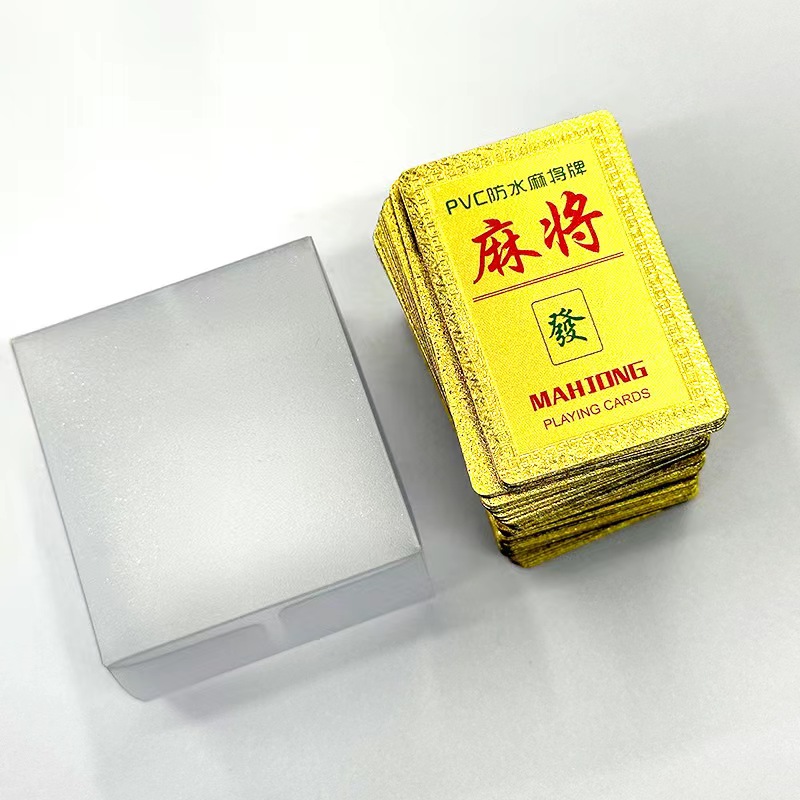 Mahjong and playing cards creative new mini gold foil plastic frosted 144 pieces color printed PVC waterproof cards are available in stock from the manufacturer Item Picture