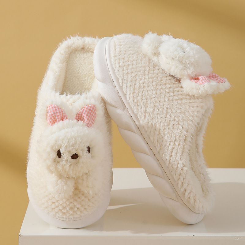 棉拖鞋白底实物图